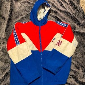 TYR Red, White, and Blue Raincoat